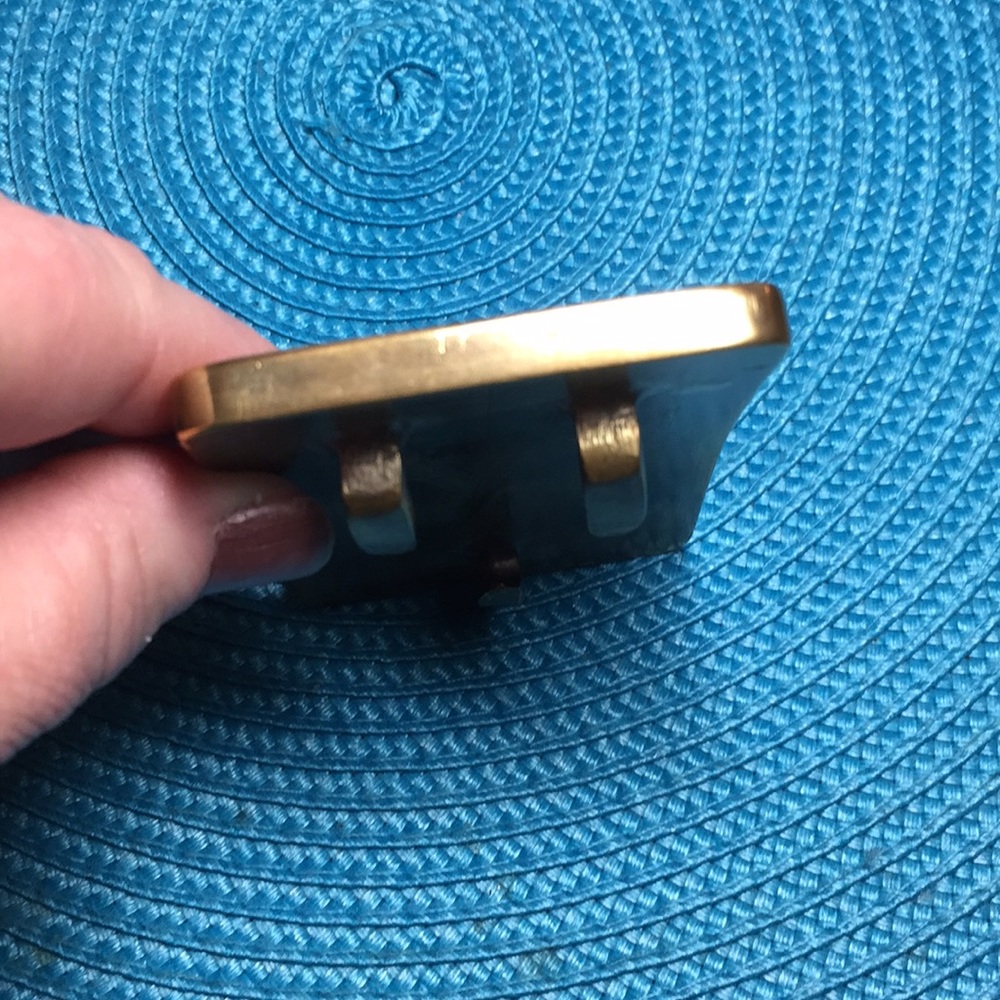 Infinity Belt Buckle Solid Brass Nail-Beaten Back - image 6